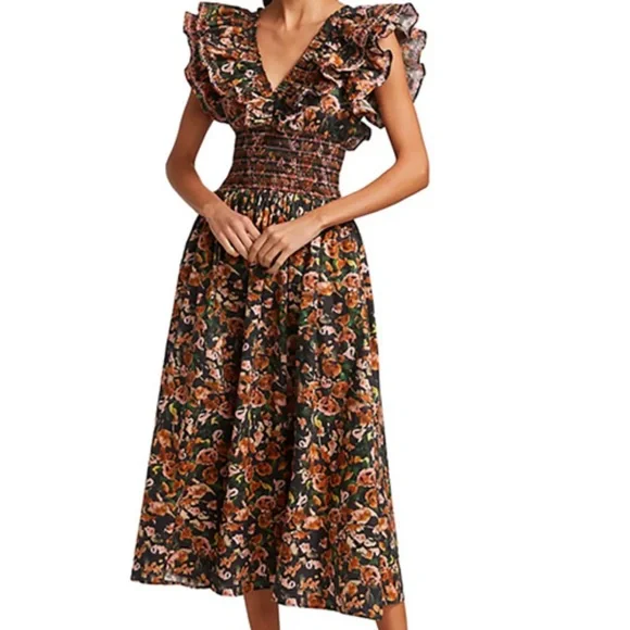 Gorgeous Floral Something Navy Midi Dress - Picture 2 of 10